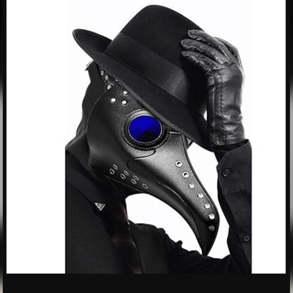 Plague Doctor Retro Bird Mask Gothic Steampunk Cosplay Halloween Black OS - Picture 10 of 10